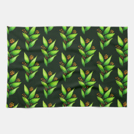 Paño De Cocina Modelo de las plantas verdes de la acuarela con