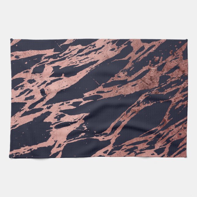 Paño De Cocina Modelo de mármol elegante moderno de los azules (Horizontal)