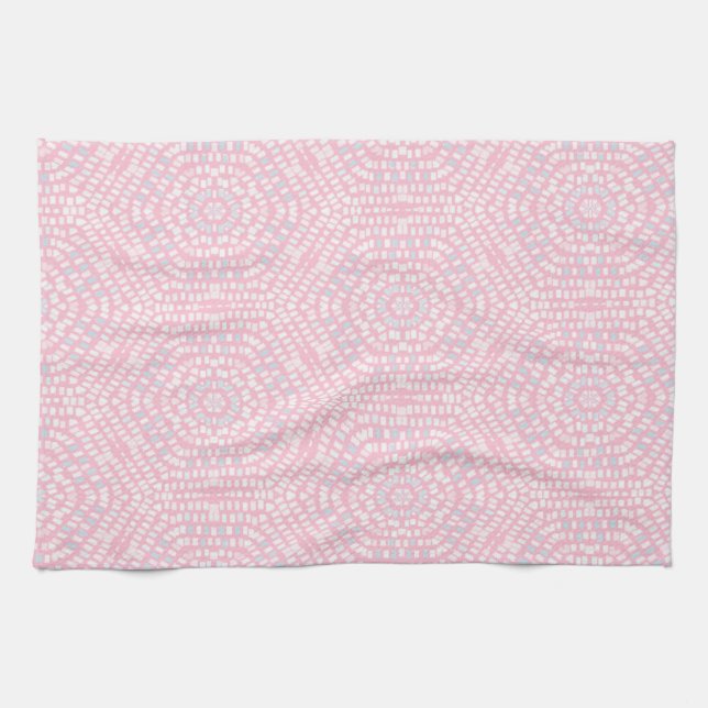Paño De Cocina Modelo de mosaico rosado (Horizontal)