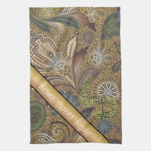 Paño De Cocina Modelo de Paisley del estampado de animales