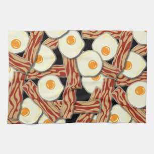 Paño De Cocina Modelo de tocino y de los huevos