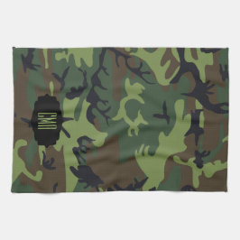 Paño De Cocina Modelo del camuflaje del verde del monograma