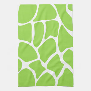 Paño De Cocina Modelo del estampado de girafa en verde de cal