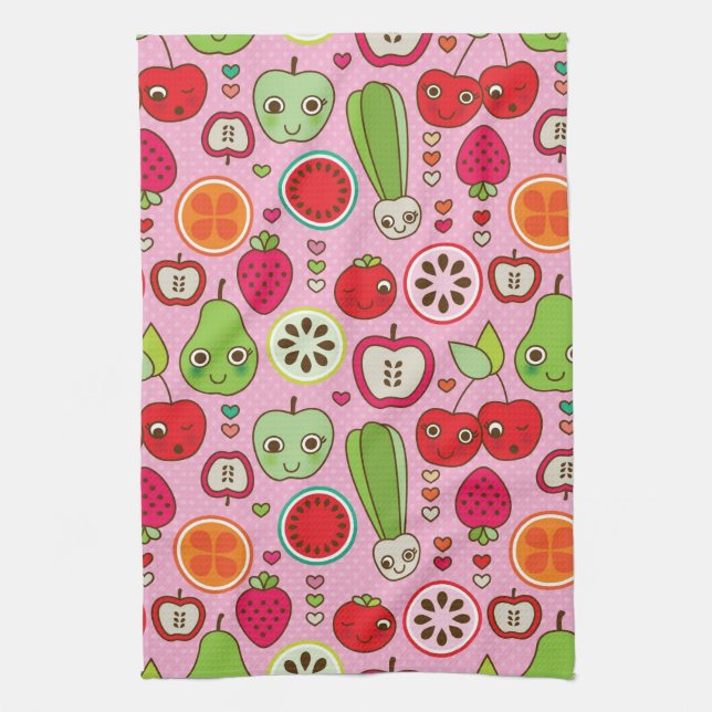 Paño De Cocina modelo del ilustracion de la cocina de la fruta (Vertical)
