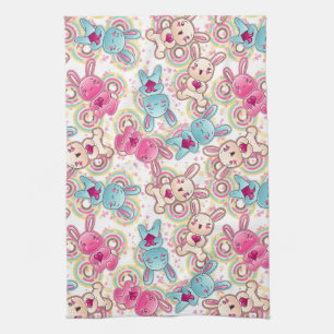 Paño De Cocina Modelo del niño de Kawaii con Doodles lindos