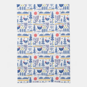 Paño De Cocina Modelo del pájaro del invierno del arte popular