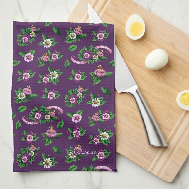 Paño De Cocina Modelo del ramo floral de Frida Kahlo el | Purlpe (Doblado Cuarto)