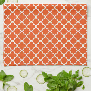 Paño De Cocina Modelo del trébol de Quatrefoil de la mandarina