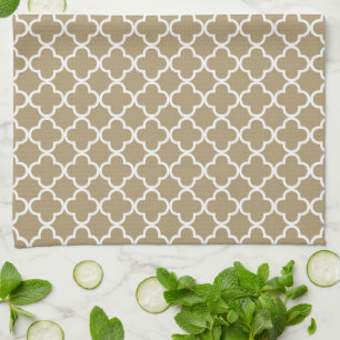 Paño De Cocina Modelo del trébol de Quatrefoil del moreno