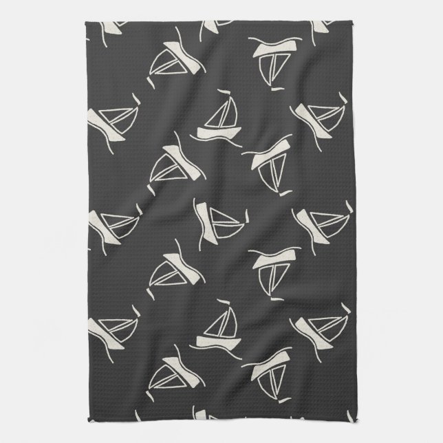 Paño De Cocina Modelo del velero del Doodle (Vertical)