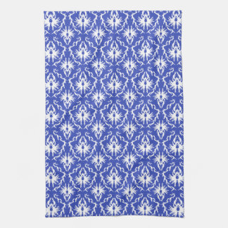 Paño De Cocina Modelo elegante del damasco. Azul y blanco