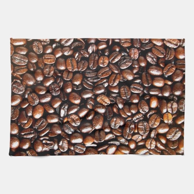Paño De Cocina Modelo entero de los granos de café (Horizontal)