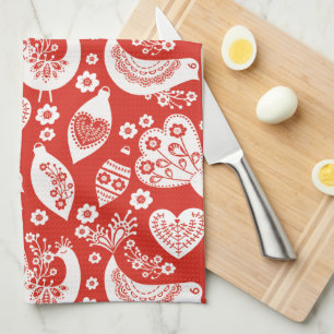 Paño De Cocina Modelo escandinavo rojo del navidad con los