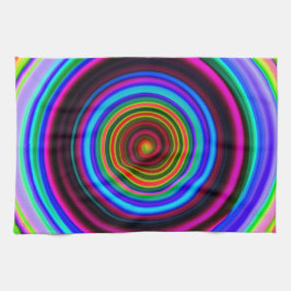 Paño De Cocina Modelo espiral retro de neón del círculo