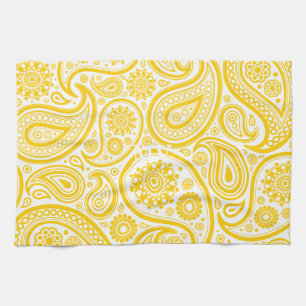 Paño De Cocina Modelo floral amarillo de Paisley