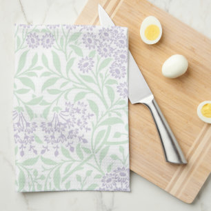 Paño De Cocina Modelo floral del damasco de la lila verde
