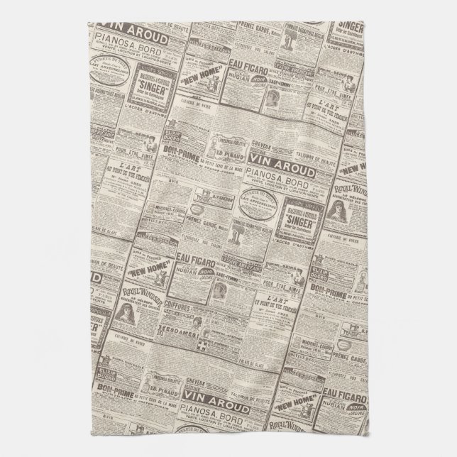 Paño De Cocina Modelo francés de los anuncios de periódico del (Vertical)