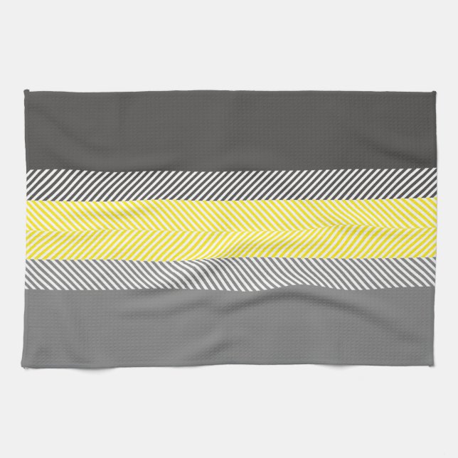 Paño De Cocina Modelo geométrico amarillo y gris moderno de las (Horizontal)