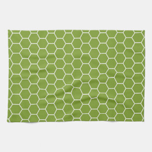 Paño De Cocina Modelo geométrico del hexágono verde del panal del