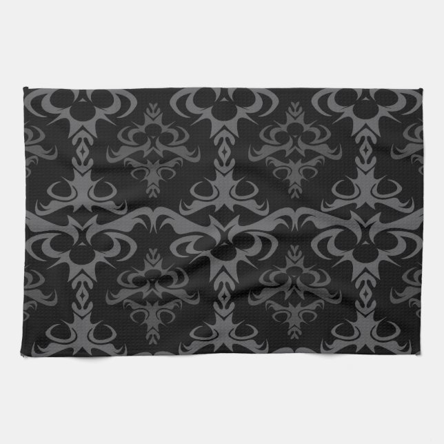 Paño De Cocina Modelo gótico oscuro del damasco (Horizontal)