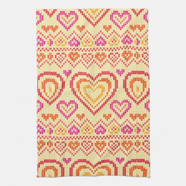 Paño De Cocina Modelo hecho punto el día de San Valentín (Vertical)