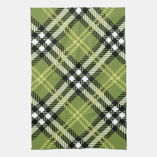 Paño De Cocina Modelo irlandés verde de la tela escocesa (Vertical)