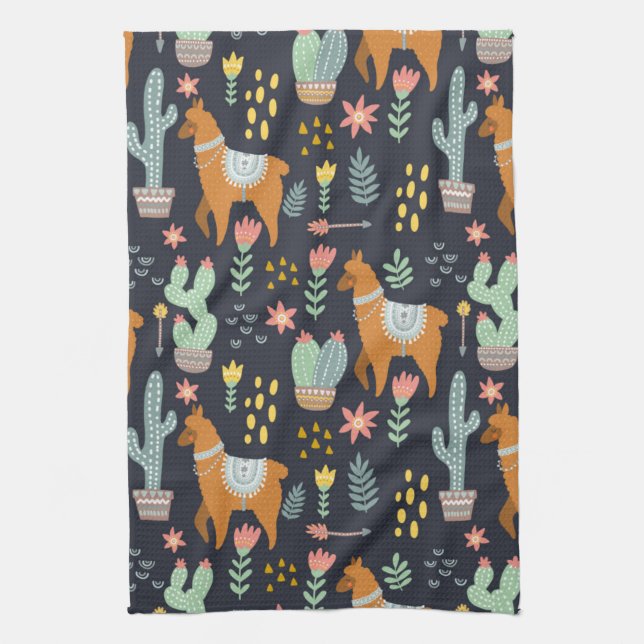 Paño De Cocina Modelo lindo de las alpacas (Vertical)