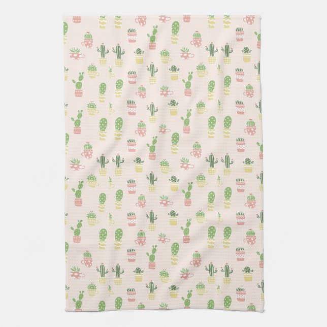Paño De Cocina Modelo lindo del cactus (Vertical)