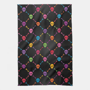 Paño De Cocina Modelo multicolor con los cráneos