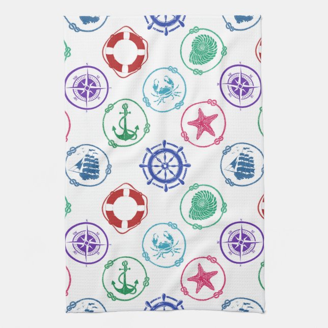 Paño De Cocina Modelo náutico colorido (Vertical)