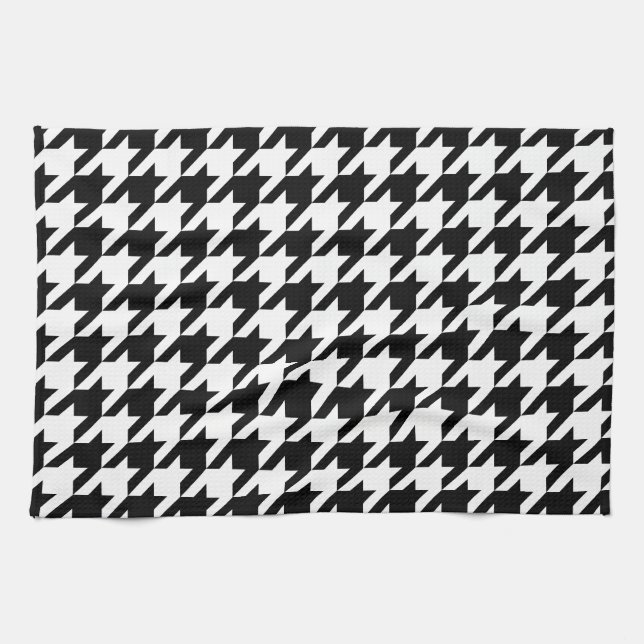 Paño De Cocina Modelo negro y blanco de Houndstooth (Horizontal)