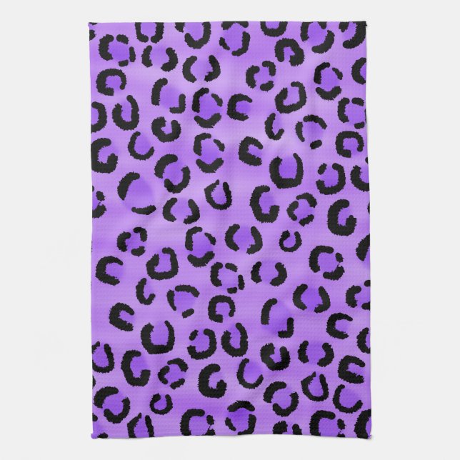 Paño De Cocina Modelo púrpura del estampado leopardo (Vertical)