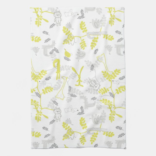 Paño De Cocina modelo que exhibe los animales 2 del bebé (Vertical)