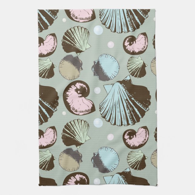 Paño De Cocina Modelo retro del Seashell (Vertical)
