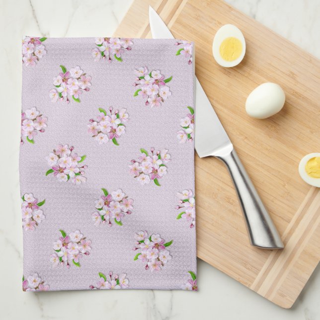 Paño De Cocina Modelo retro floral de la primavera (Doblado Cuarto)