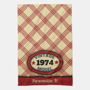 Paño De Cocina Modelo retro vintage de año personalizado