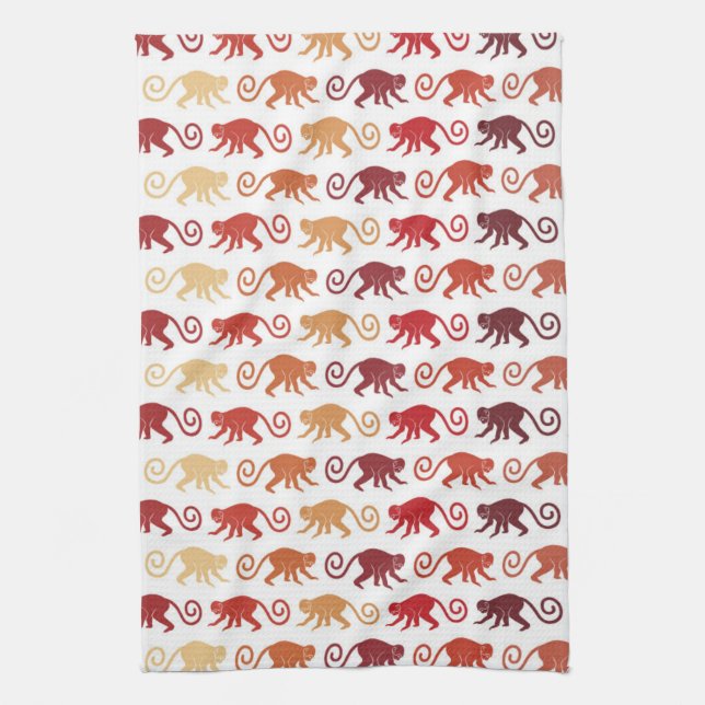 Paño De Cocina Modelo rojo de los monos (Vertical)