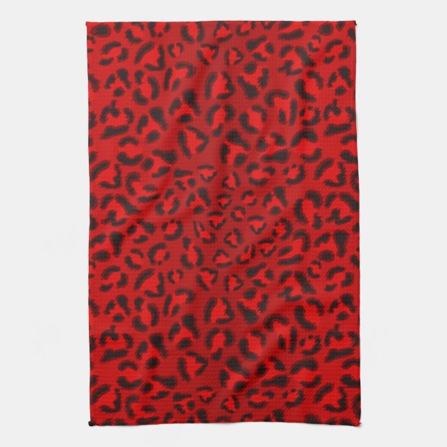 Paño De Cocina Modelo rosado de la textura del leopardo (Vertical)