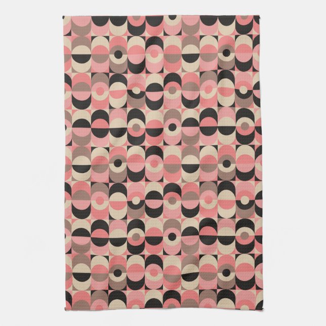 Paño De Cocina Modelo rosado moderno de los mediados de siglo (Vertical)