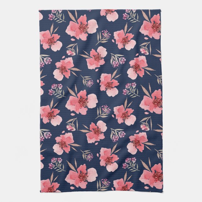 Paño De Cocina Modelo rosado oscuro de la acuarela (Vertical)