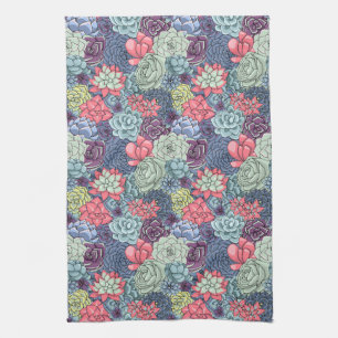 Paño De Cocina Modelo suculento colorido