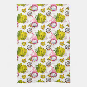 Paño De Cocina Modelo texturizado carta blanca de la fruta