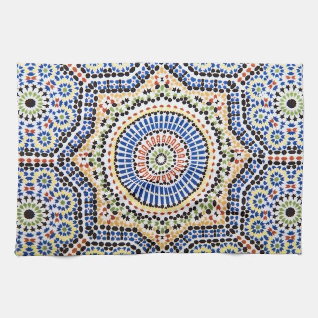 Paño De Cocina Modelo tradicional de la teja de Azulejo del (Horizontal)