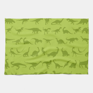 Paño De Cocina Modelos lindos de los dinosaurios verdes para los
