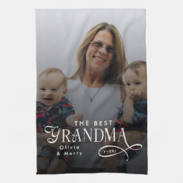 Paño De Cocina Modern Best Grandma Ever Photo Personalized