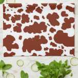 Paño De Cocina Modern Brown Cow Spots Print Cowboy<br><div class="desc">Clásica y moderna piel de vaca marrón y blanco manchas de textura diseño decoración de casa y regalos. Huella animal de manchas de vacas</div>