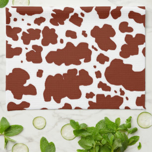 Paño De Cocina Modern Brown Cow Spots Print Cowboy