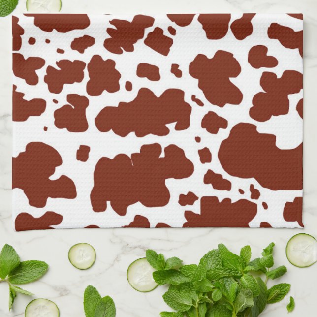 Paño De Cocina Modern Brown Cow Spots Print Cowboy (Doblado)