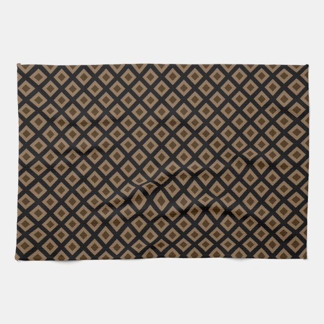 Paño De Cocina Modern Camel Diamond Pattern  (Horizontal)