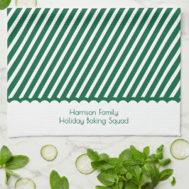 Paño De Cocina Modern Christmas Family Green Holiday Baking Squad